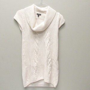 Express Short Sleeve Crème Knit Sweater Tunic